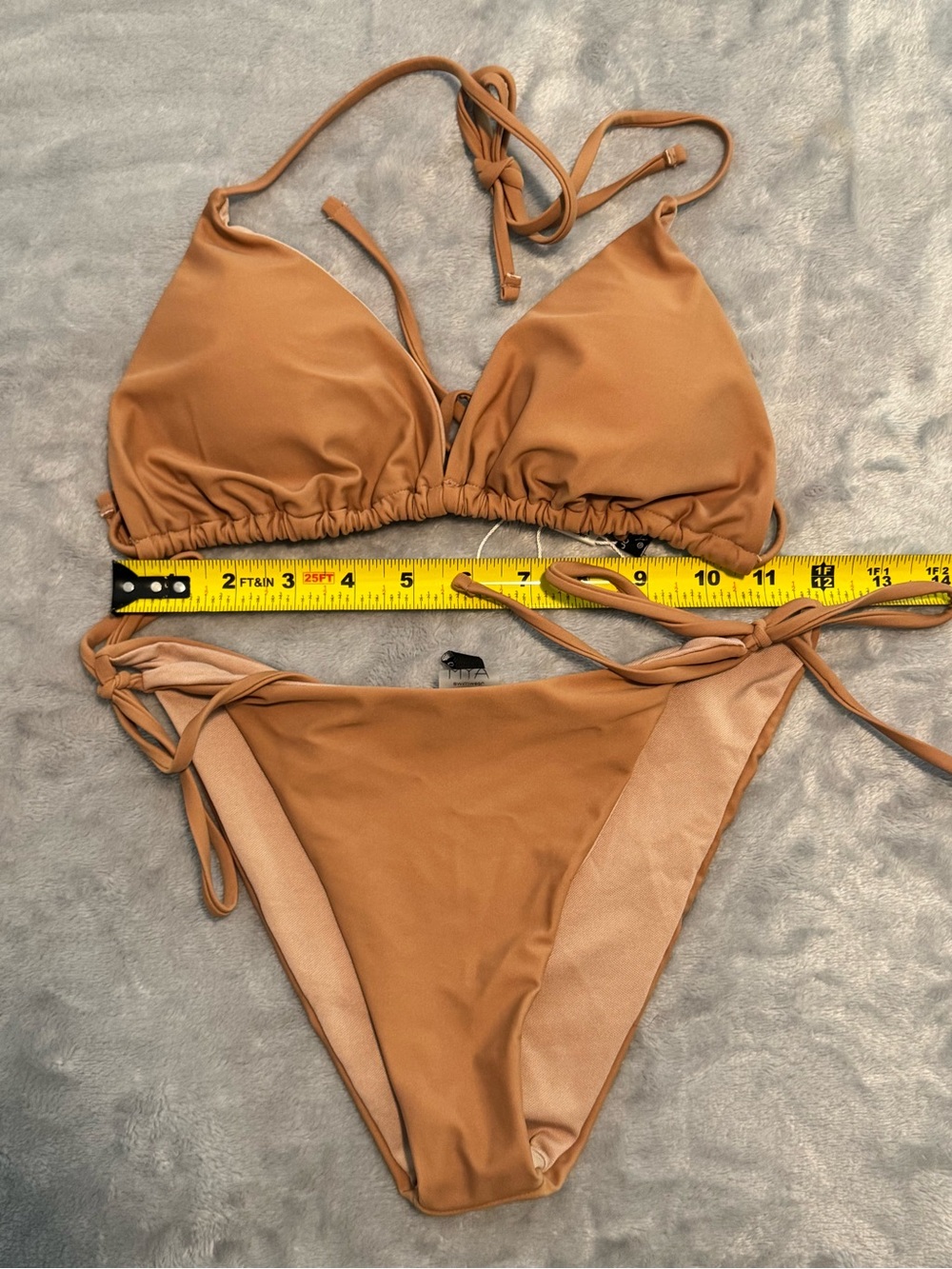 MYA Swimwear Two-Piece String Bikini Set Nude Tan | Size L | New with Tags